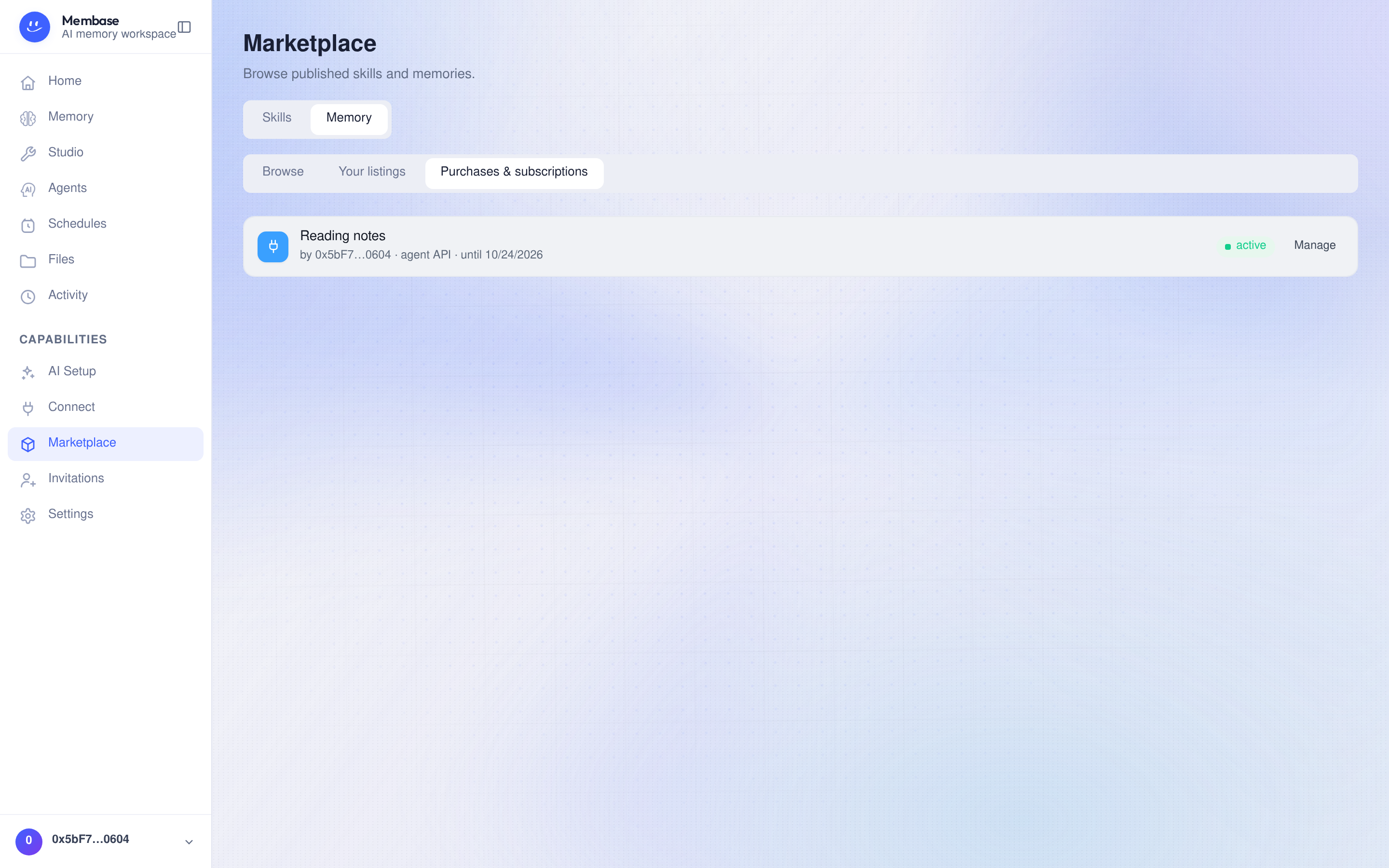Purchases and subscriptions